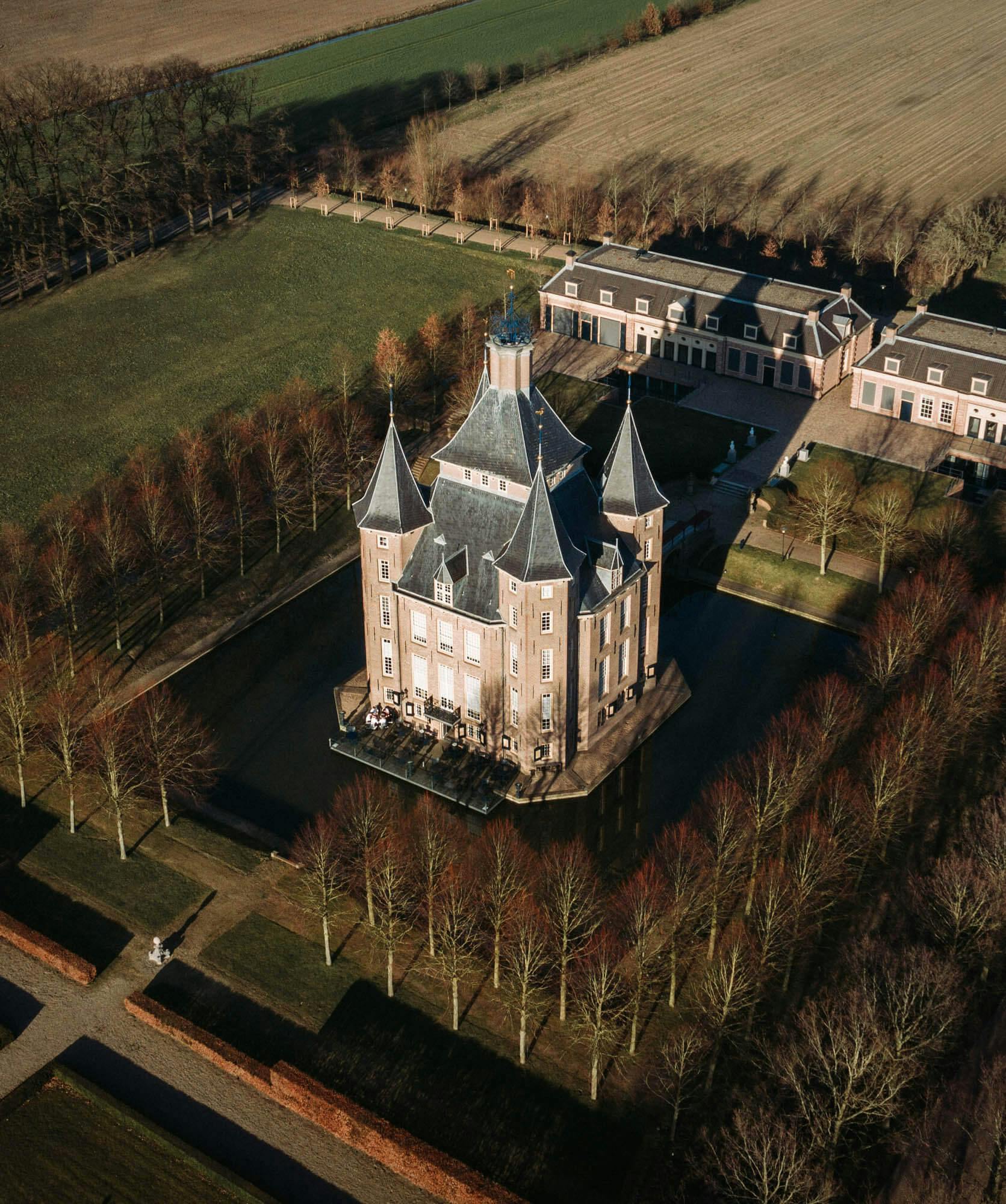 Drone opname door Ungraded van kasteel Heemstede