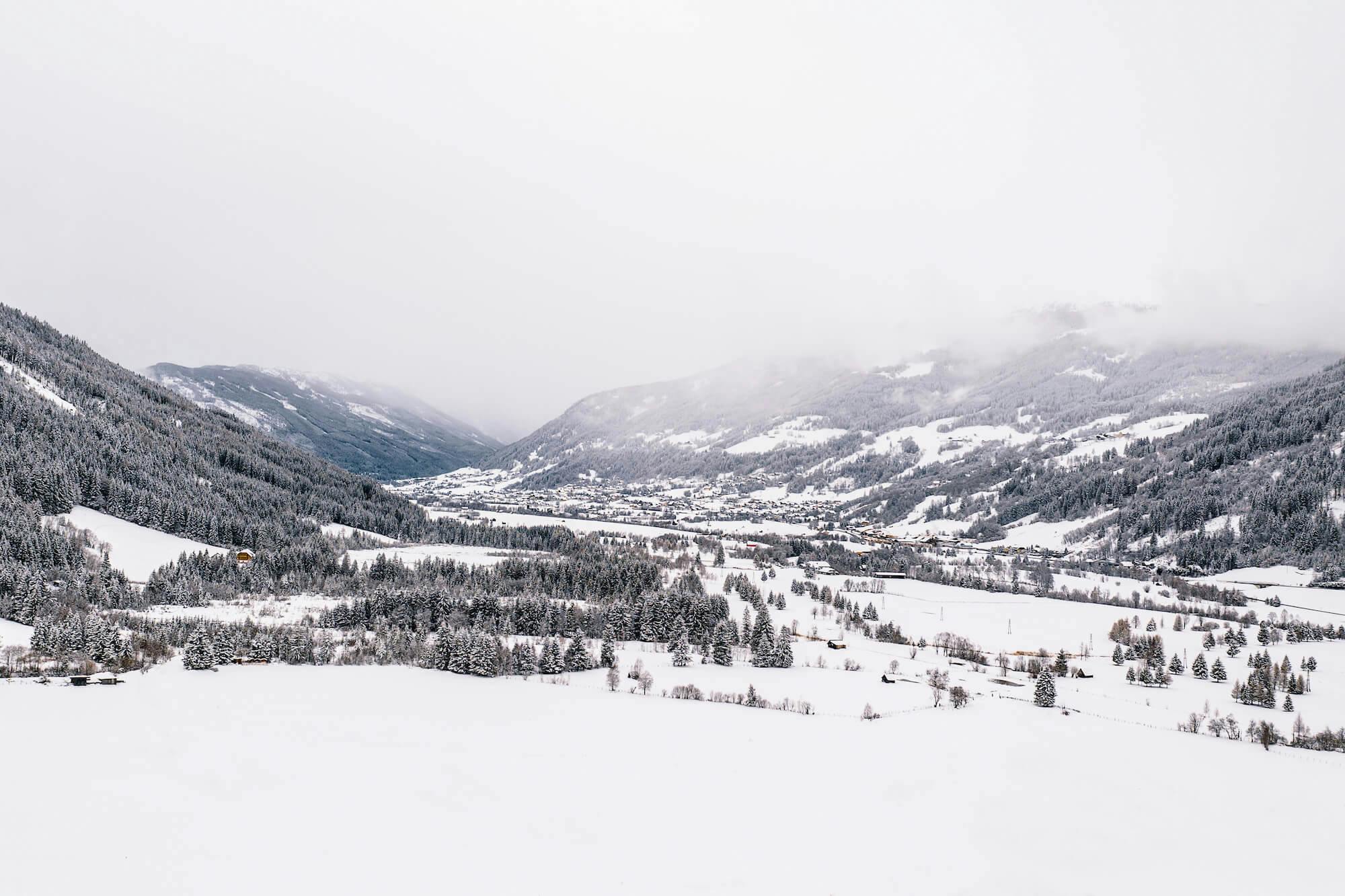 Ungraded Drone Aerial footage of austria mountains